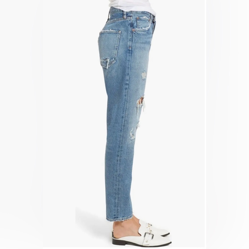 Agolde Jamie High Rise Classic Distressed Jeans in Isolation 27 - Picture 3 of 13